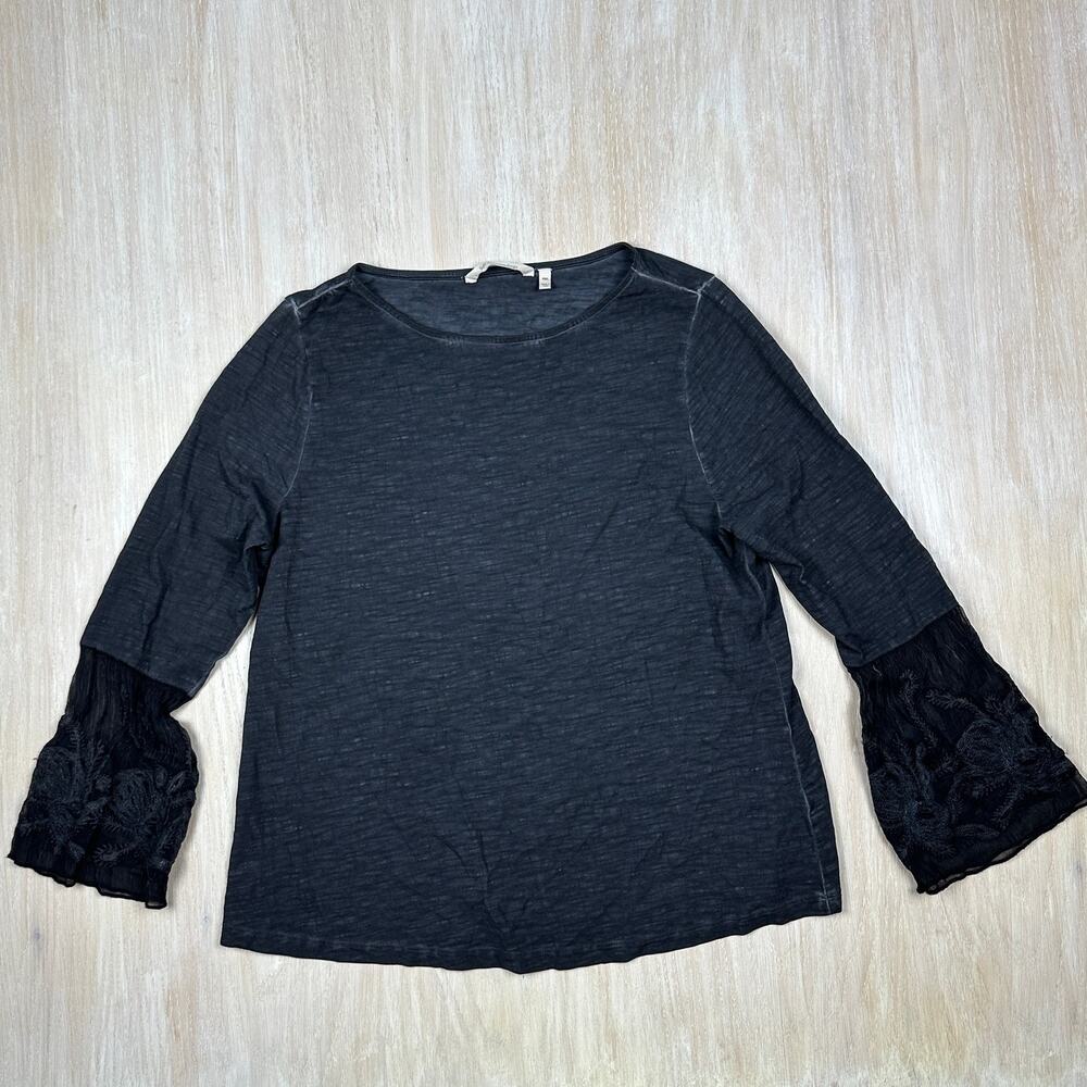 Soft Surroundings Genius Sheer Bell Sleeve Gothic Dark Romance Shirt XL PETITE